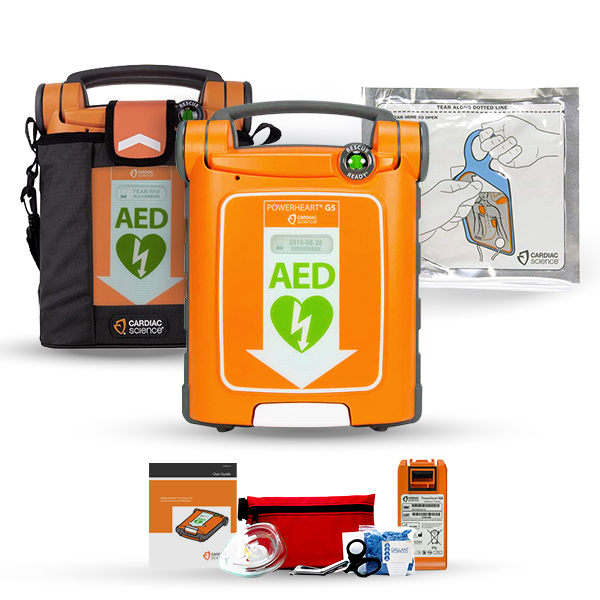 Cardiac Science Powerheart G5 AED-with-accessories