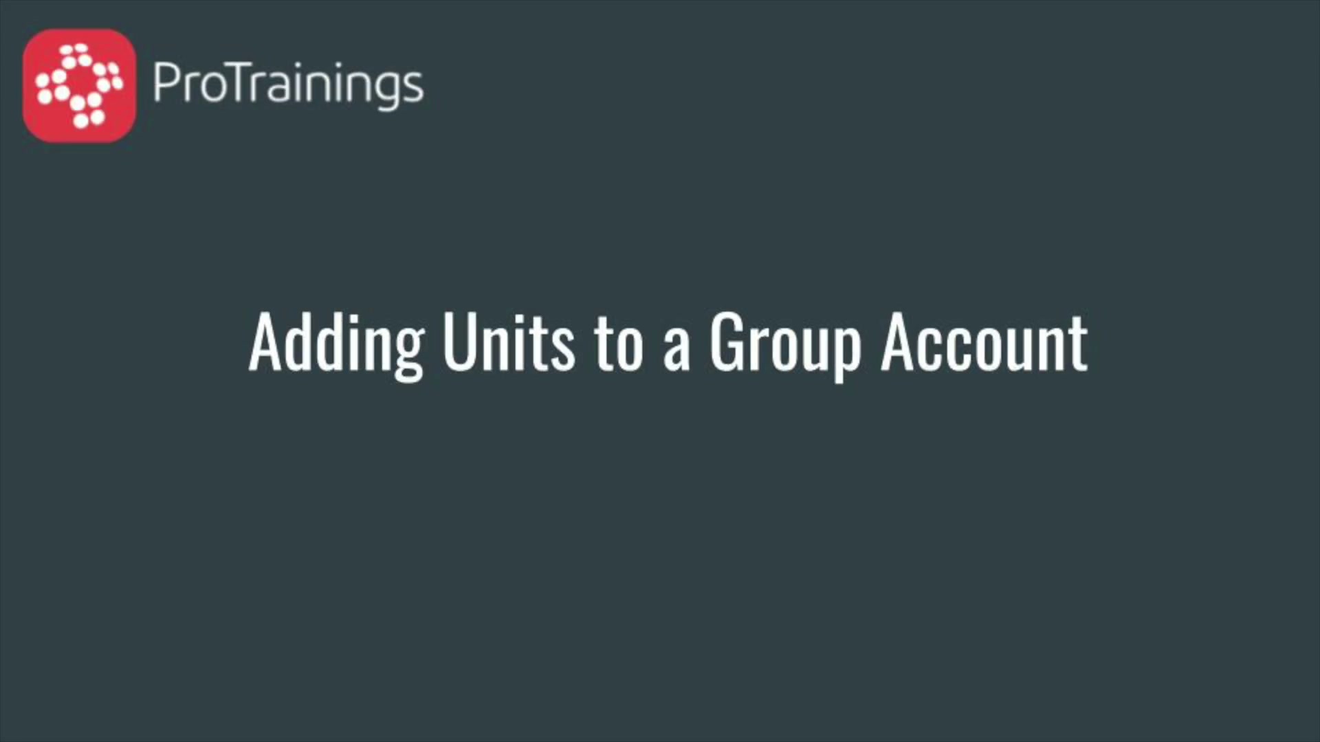 Adding Units to a Group Account